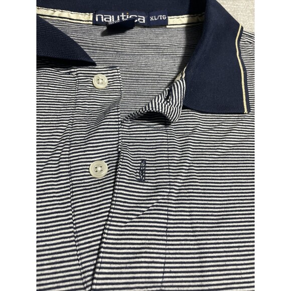 Nautica Shirts Men's XL Grey Polo Collared Short Sleeve Stripes - Picture 6 of 15